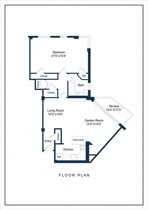 a floor plan of a house with a bedroom and a living room